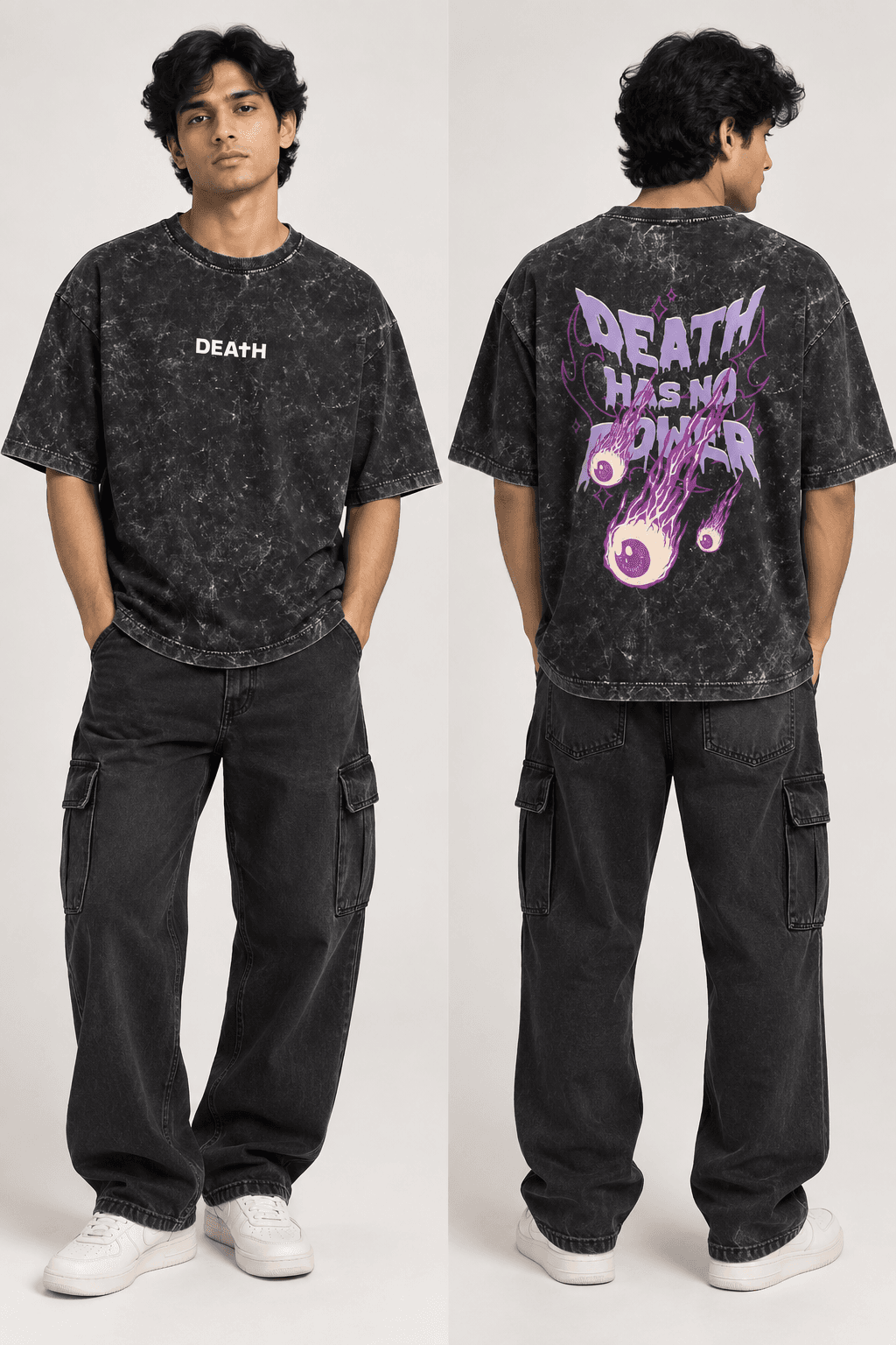 Death | Unisex Acid Washed Oversized Tee | Eye-Catching Design — photo 1